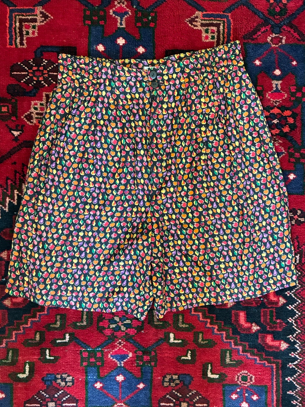 Vintage 90s Espirit Fruit Print Mom Shorts Oversized 7” Inseam